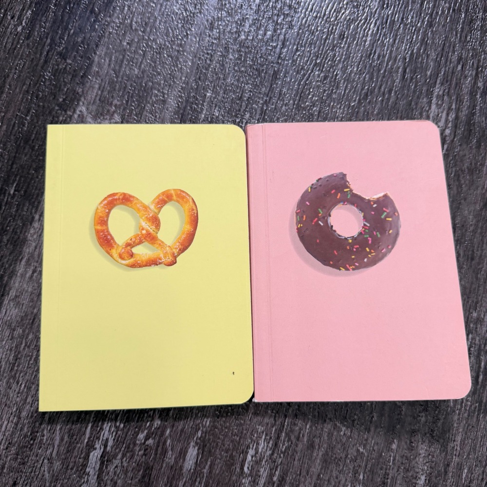 Papyrus Notebook Set Unisex OS Pink Yellow Donut Pretzel Lined Journals 2pk